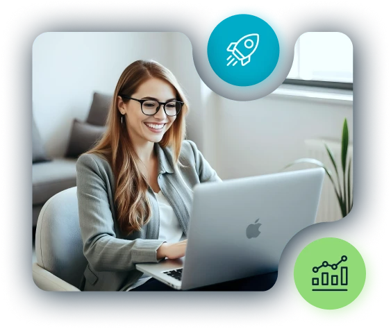 hero-odessa-loan-and-lease-origination-system Woman happily using the Odessa lease and loan originations software.